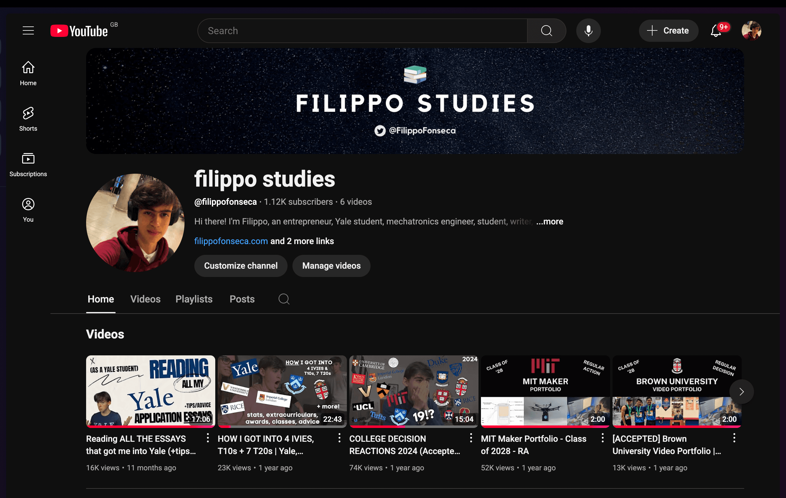 YouTube channel cover